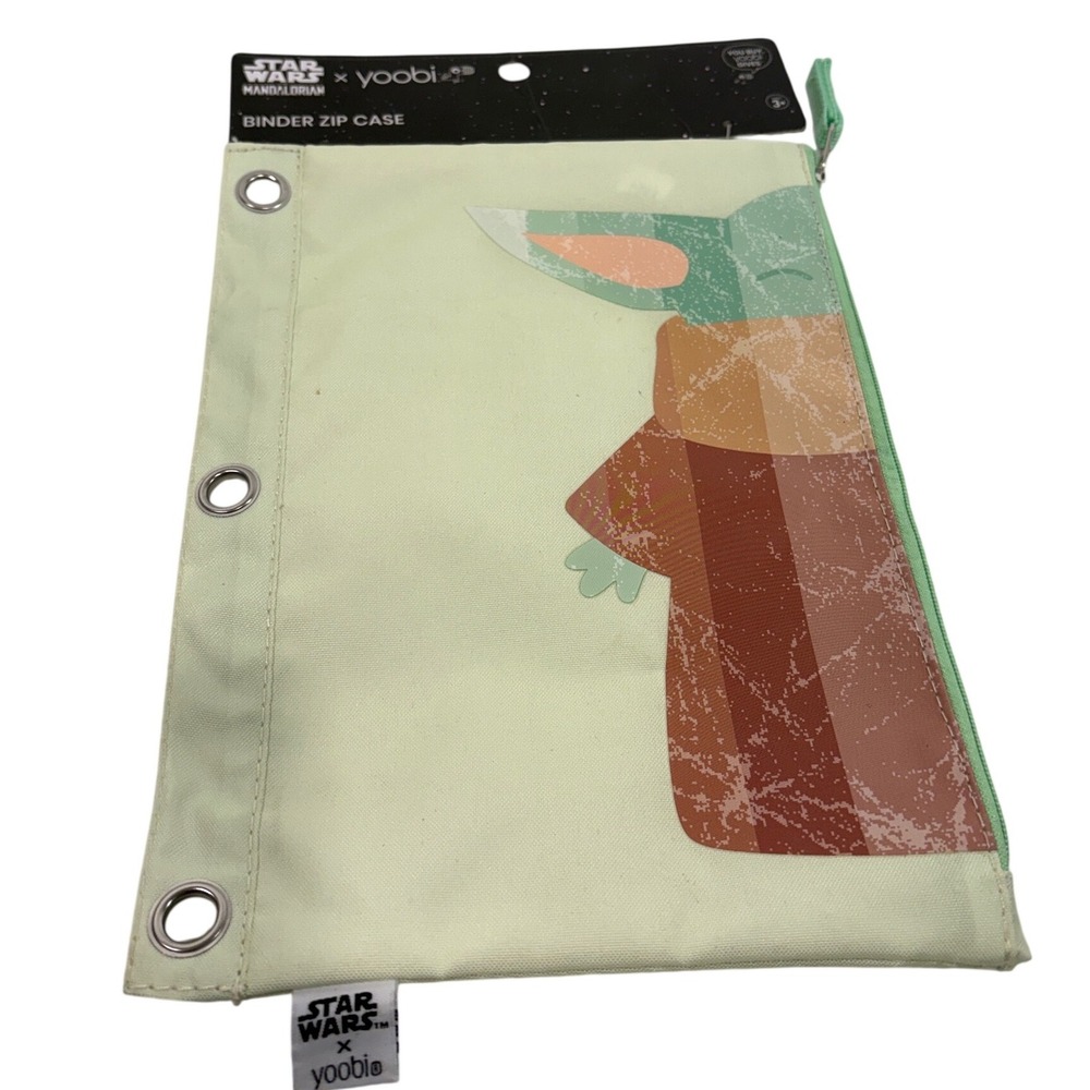 Star Wars Mandalorian Yoobi Grogu Baby Yoda Binder Zip Case Pencil Pouch Green